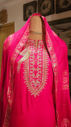 Beautiful Silk Unstitched Suit With Dabka, Zardozi & Zari Work