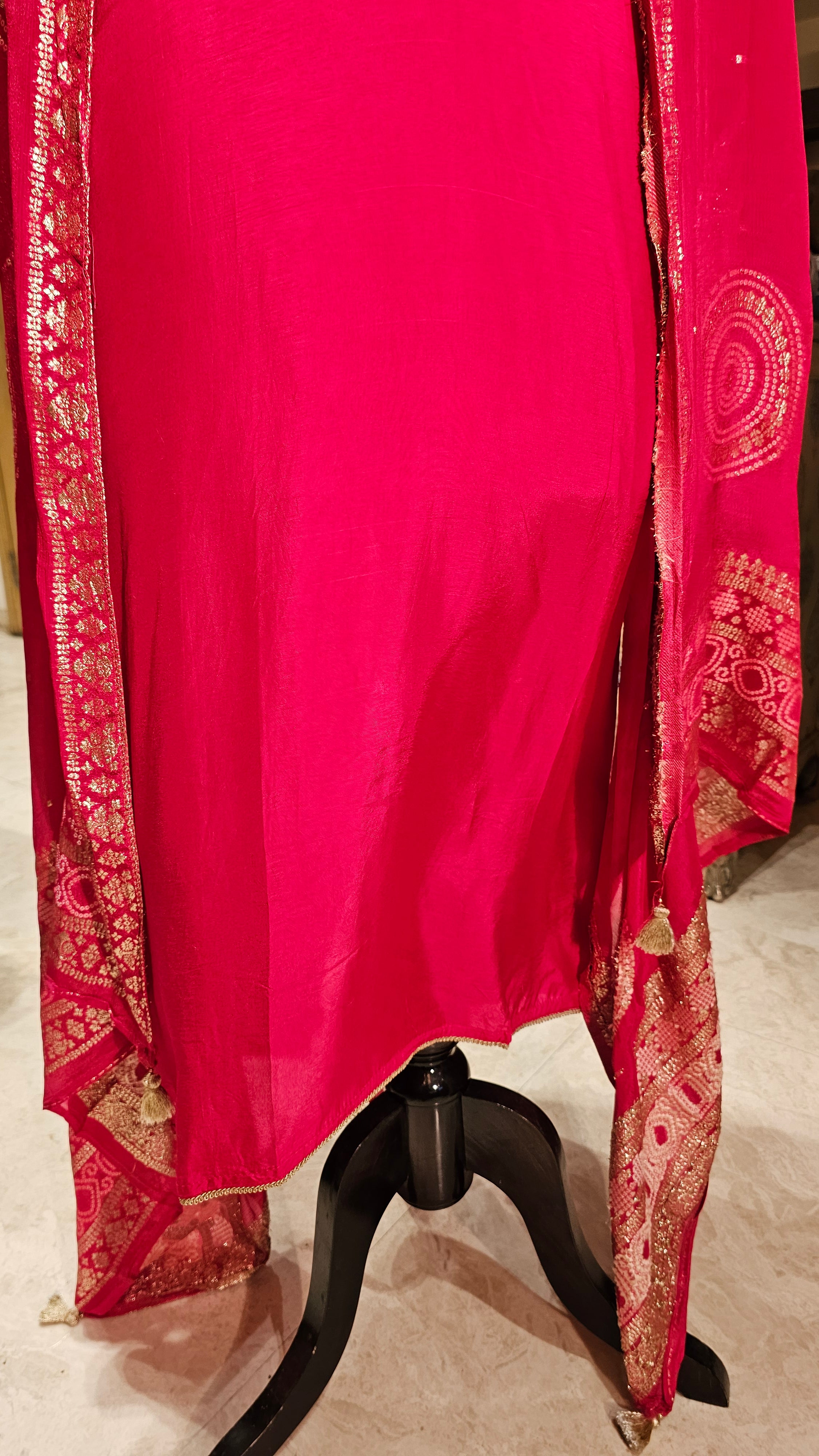 Beautiful Silk Unstitched Suit With Dabka, Zardozi & Zari Work