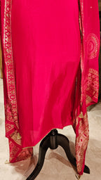Beautiful Silk Unstitched Suit With Dabka, Zardozi & Zari Work