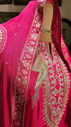 Beautiful Silk Unstitched Suit With Dabka, Zardozi & Zari Work