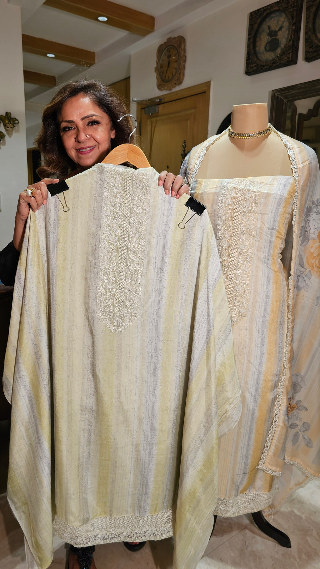 Beautiful Digital Printed Muslin Unstitched Suit With Resham Work