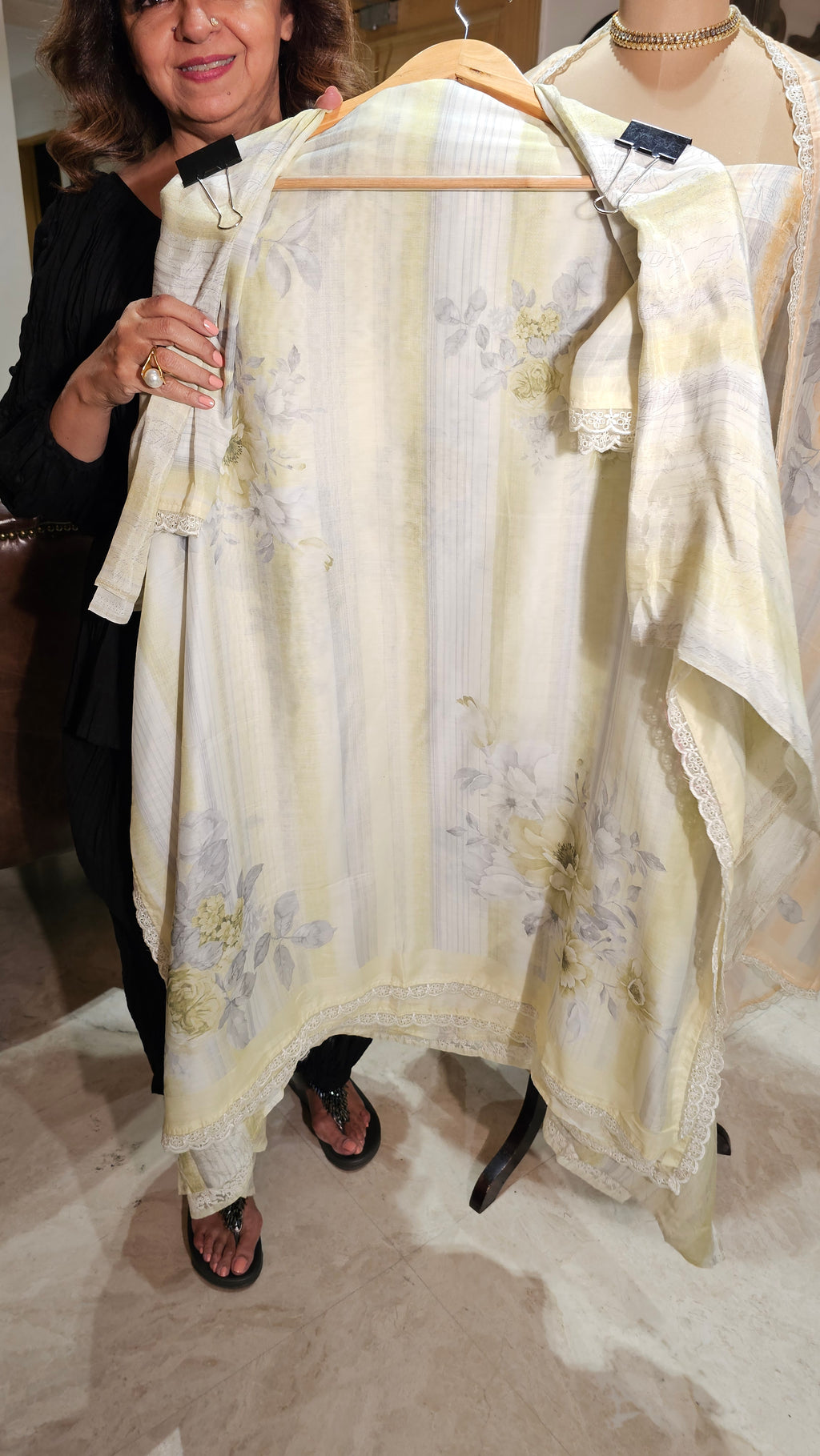 Beautiful Digital Printed Muslin Unstitched Suit With Resham Work