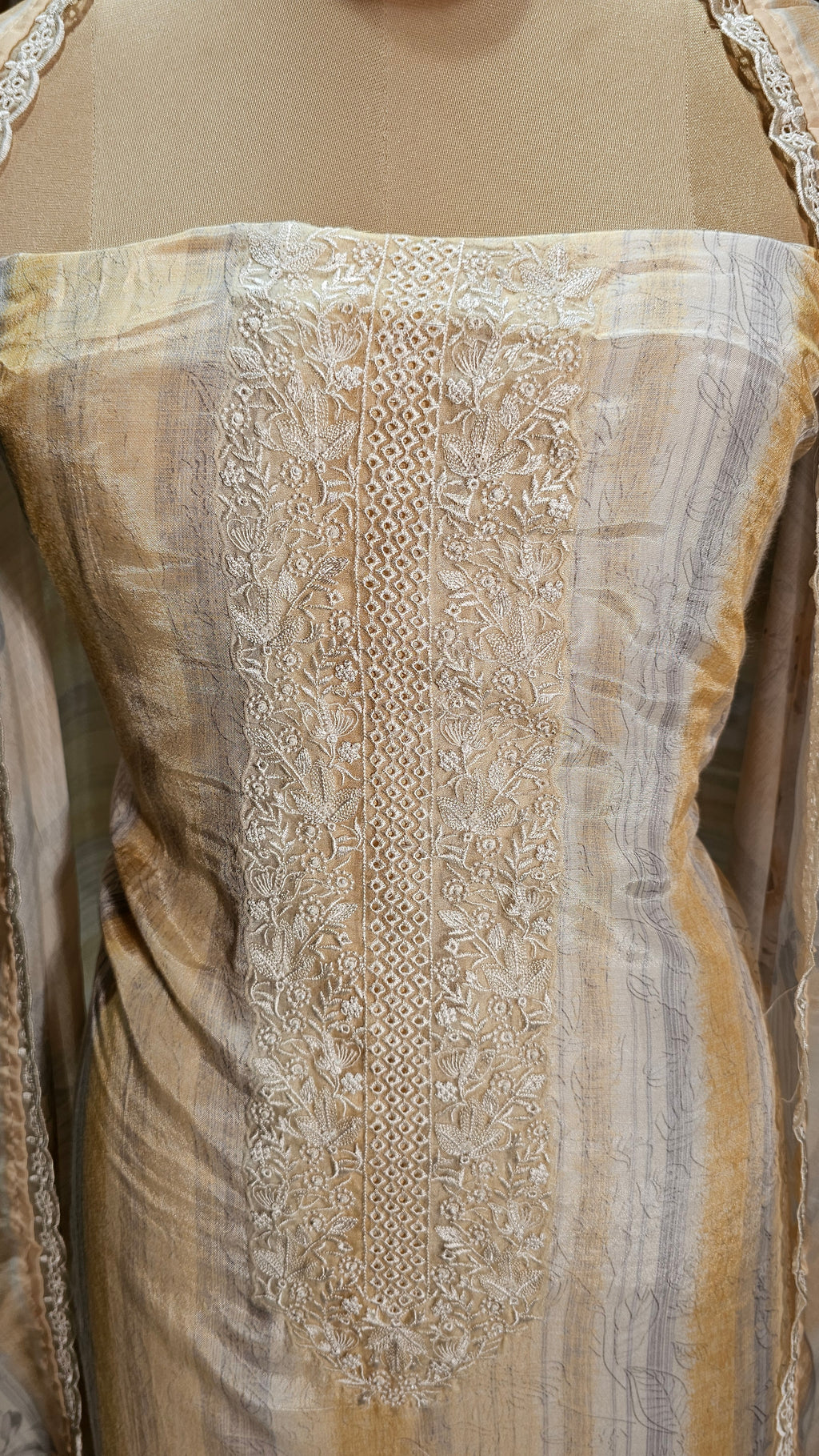 Beautiful Digital Printed Muslin Unstitched Suit With Resham Work