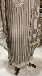 Beautiful Crepe Unstitched Suit with Hand Work