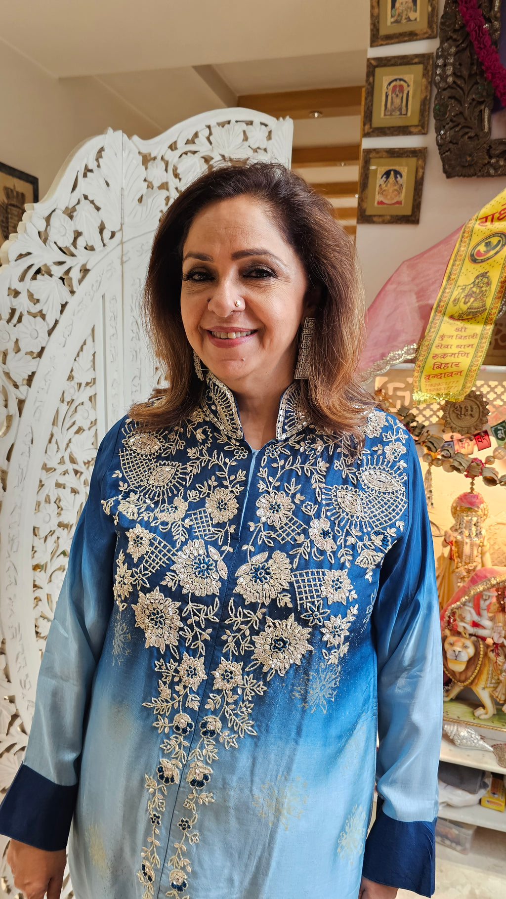 Beautiful Raw Silk Co-ord Set Embellished With Hand Work