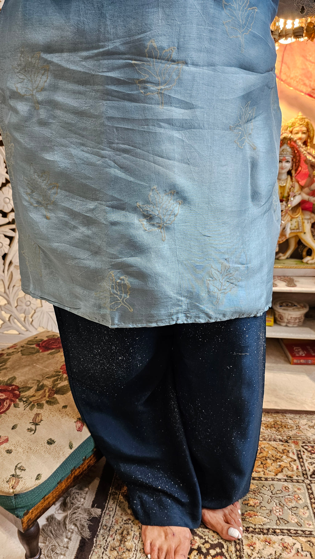 Beautiful Raw Silk Co-ord Set Embellished With Hand Work