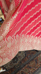 Beautiful Tissue Shimmer Unstitched Suit with Hand Work