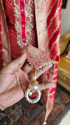 Beautiful Tissue Shimmer Unstitched Suit with Hand Work
