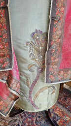 Beautiful Shimmer Unstitched Suit With Digital Printed Dupatta & Patch Work