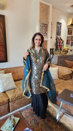 Beautiful Brocade Kurta, Silk Sharara & Pure Organza Dupatta