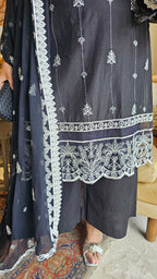 Beautiful Original Pakistani Embroidered Lawn Suit with Chinon Dupatta