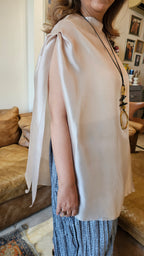 Blended Organza Cape with Crushed Silk balloon Pants