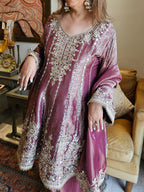 Banarasi Brocade Top & Soft Tissue Bottom & Dupatta Fully Lined Gota Patti Embroidery & Mirror Work