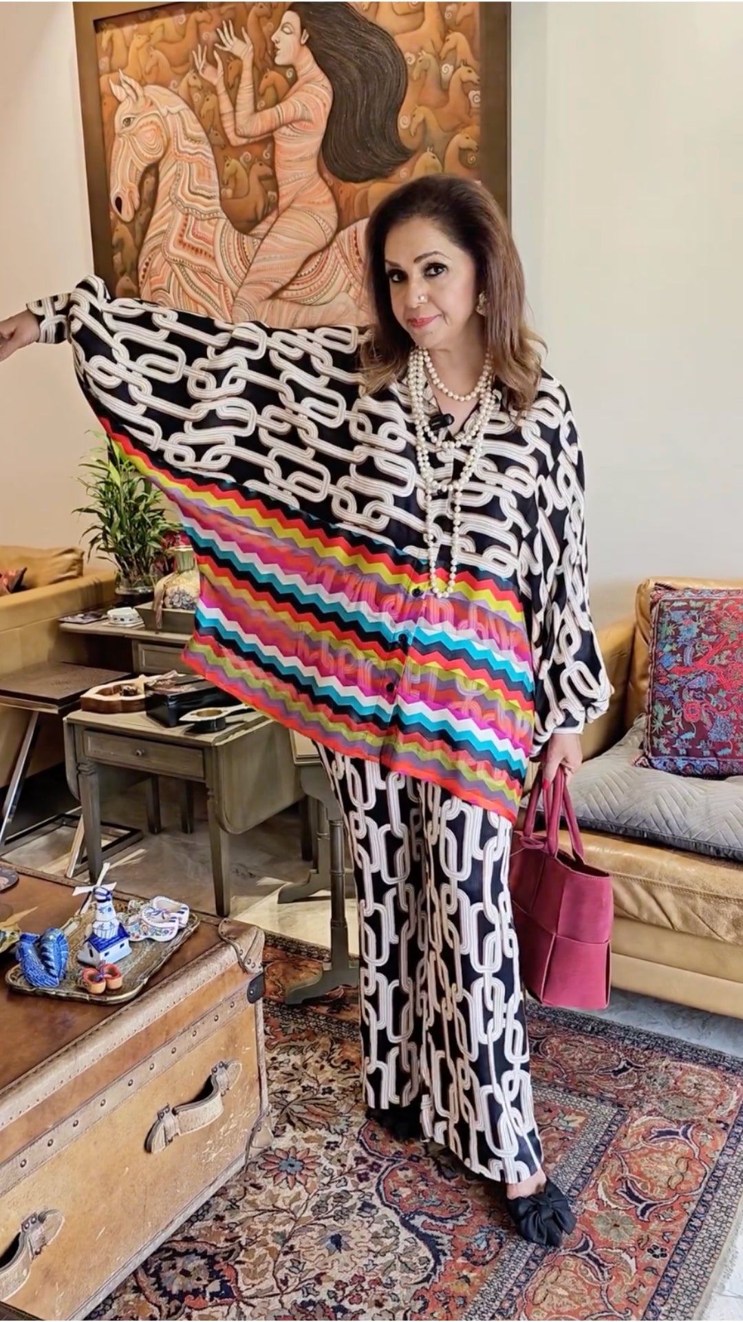 A Beautiful Cotton Crepe Breathable Comfortable Outfit in Batwing Style
