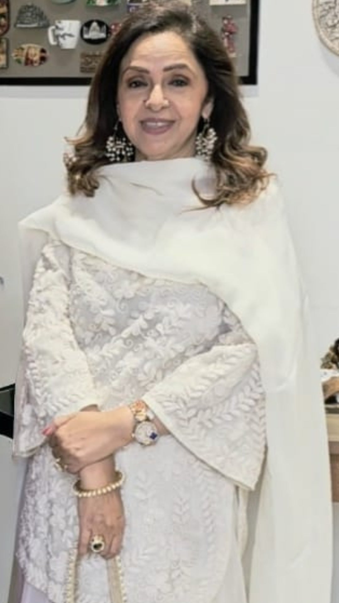 Ivory Gharara 3 Piece Set in Pure Organza With Dori Embroidery and Handwork With Dupatta