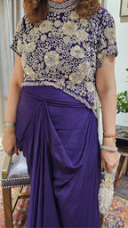 Chinon Top with Hand-Embroidered Drape Skirt