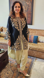 Beautiful Blended Silk Fusion Outfit with Gorgeous Handwork