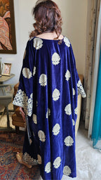Royal Blue Velvet Top and Bottom With Subtle Gold Work