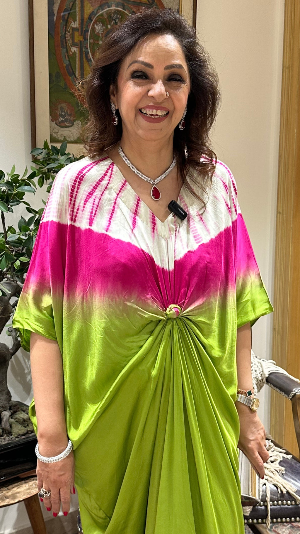 Gorgeous Parrot Green Satin Drape Dress