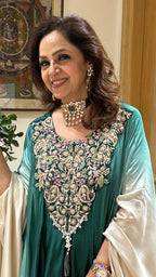 Satin Hand Embroidered Anti-Fit Top with Matching Pants