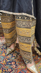 Black Chanderi Silk Top with Embroidered Work Bottom with Organza Dupatta