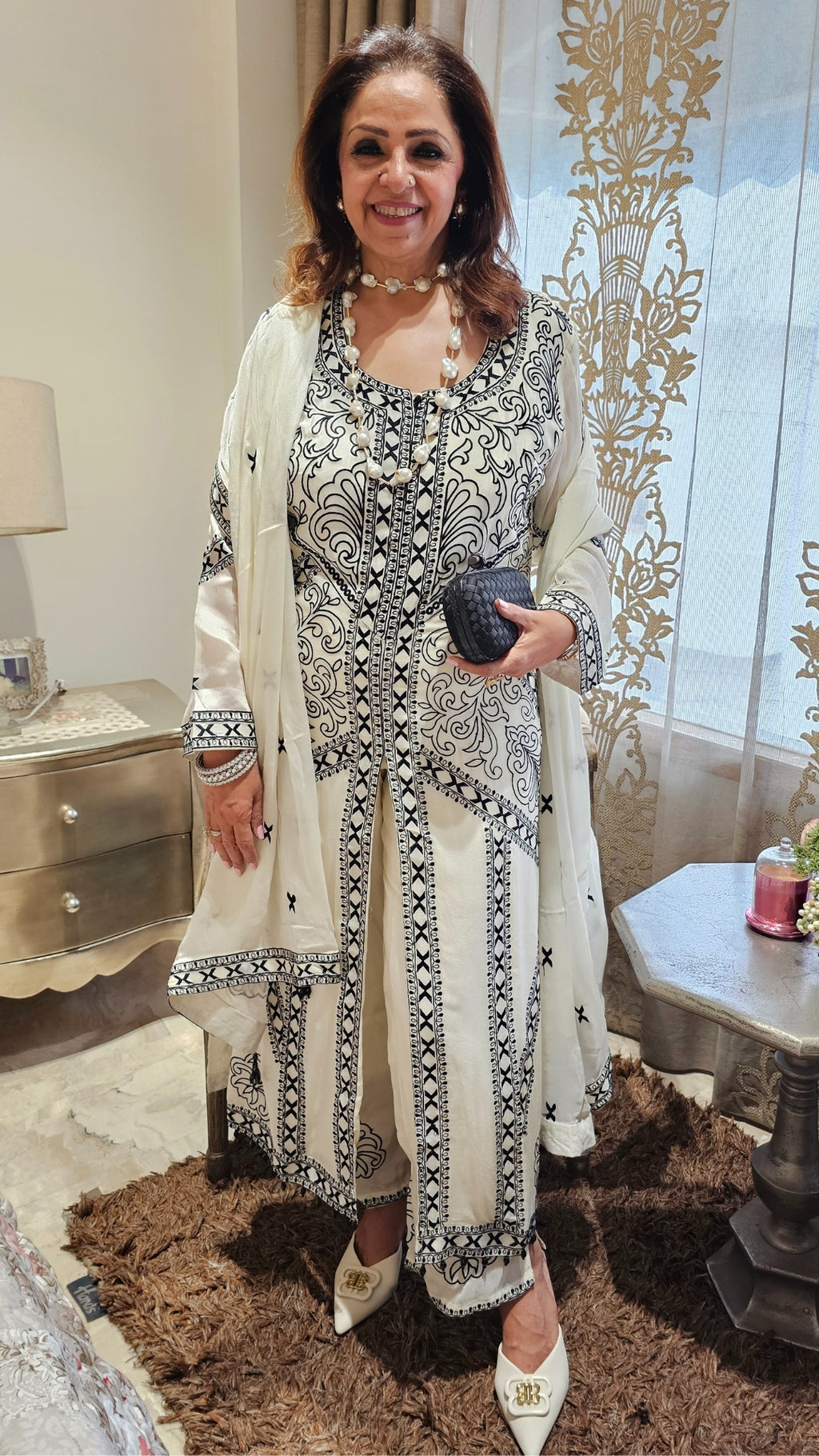 Adorable 3 Piece Set With resham thread Work