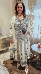 Adorable 3 Piece Set With resham thread Work