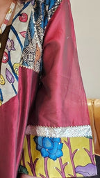 Brown Chanderi Silk Two Piece Set With Pure Hand Painted Kalamkari and Embroidered Work