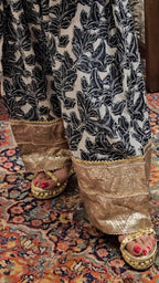 Dark Blue Denim Co-ord Set in Embroidered Denim With Dupatta