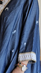 Booti Embroidered Soft Denim Shirt With Plain Soft Denim Pants