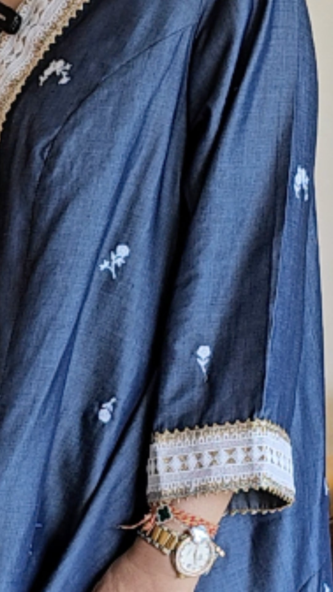 Booti Embroidered Soft Denim Shirt With Plain Soft Denim Pants