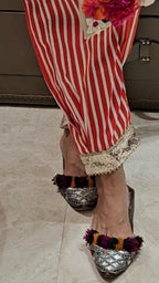 Blue and Red Stripe Semi Formal Fusion Garment