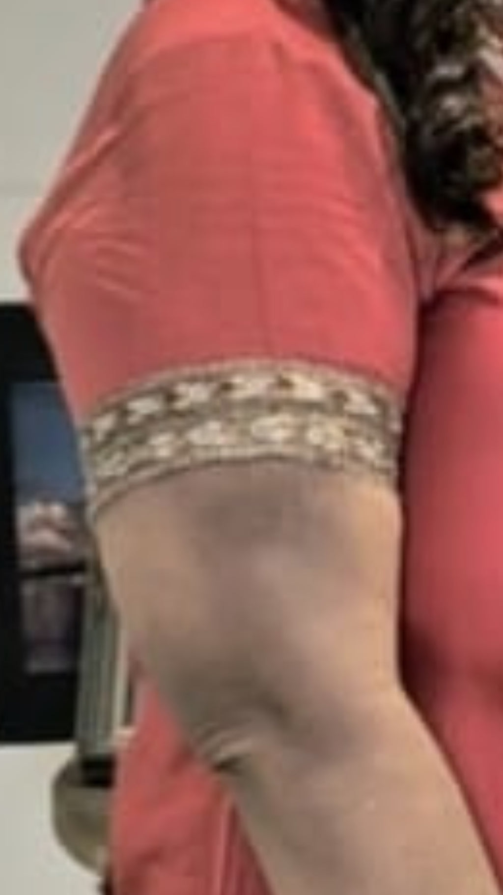 Tomato drape dress in plus size is pure silk chanderi with tissue drape, with embroidery border all over