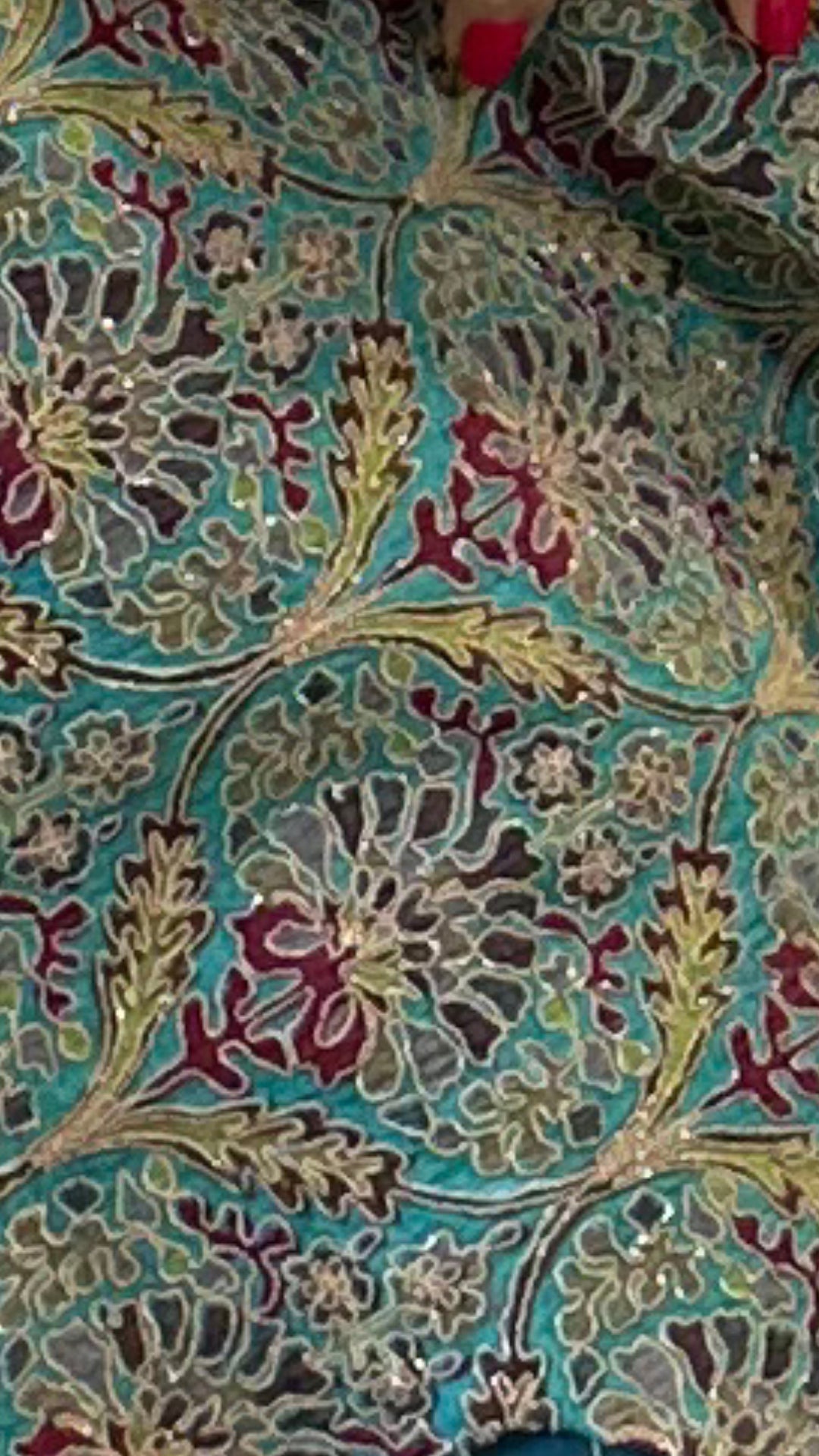 Blue Satin Silk Top and Bottom With Embroidery Work