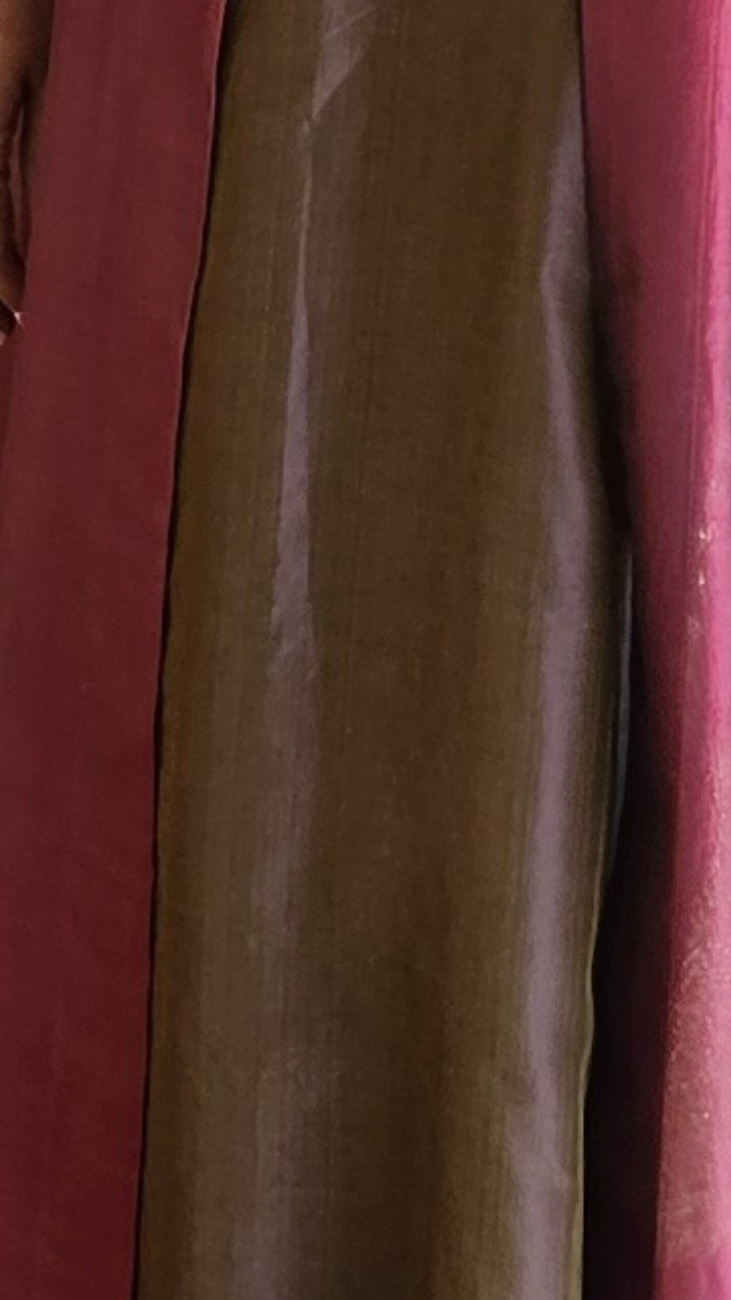 Brown Chanderi Silk Two Piece Set With Pure Hand Painted Kalamkari and Embroidered Work
