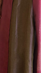 Brown Chanderi Silk Two Piece Set With Pure Hand Painted Kalamkari and Embroidered Work