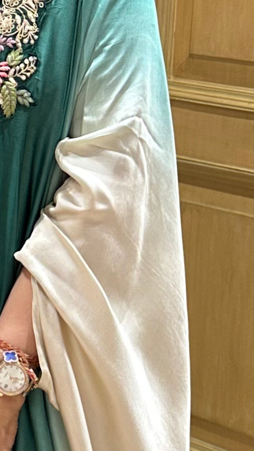 Satin Hand Embroidered Anti-Fit Top with Matching Pants