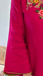 Silk Blend Hand Embroidered Top with Matching Hand Embroidered Skirt