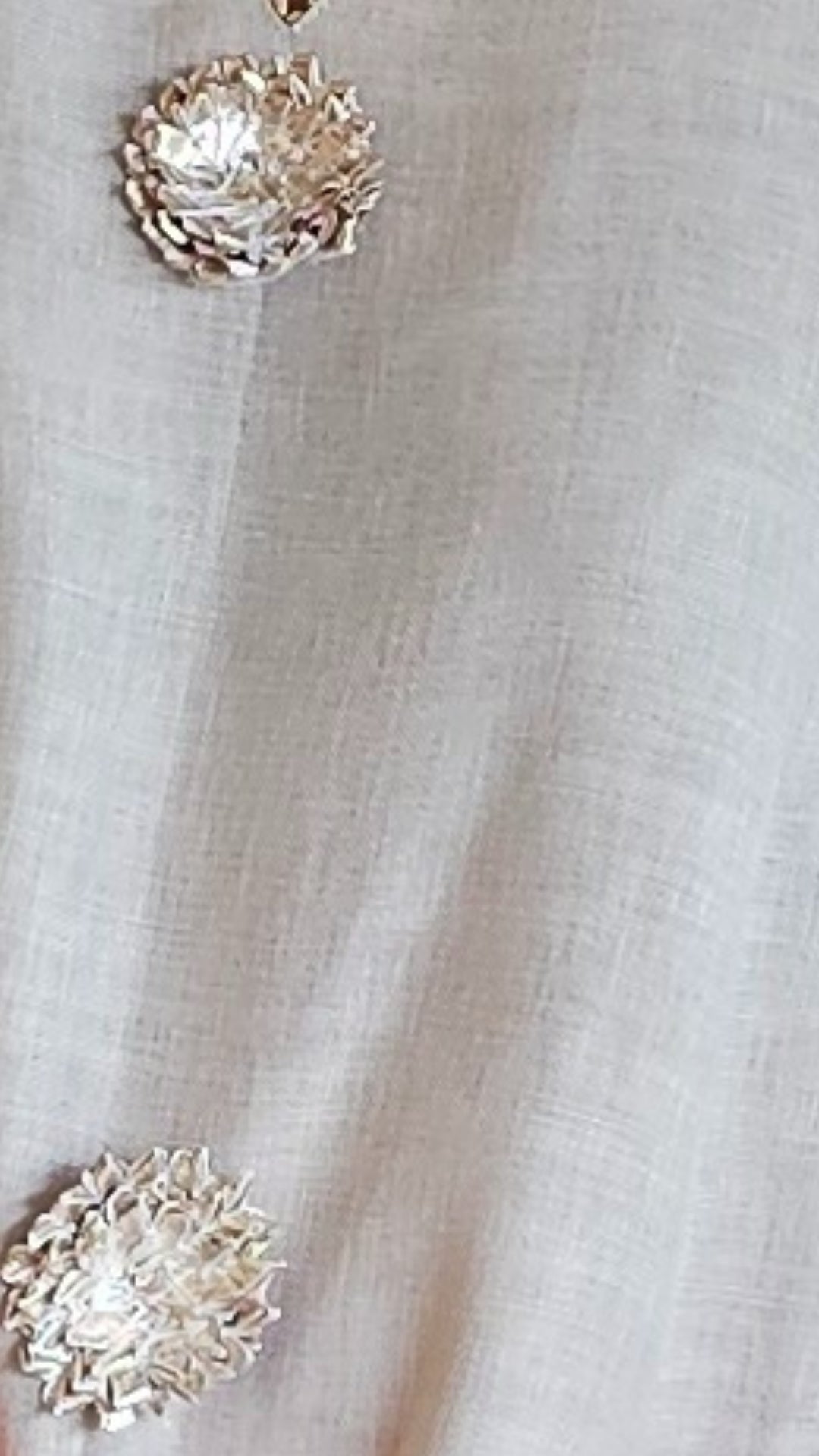 Light beige Chanderi Silk Top With Patch Work and Orange Bottom