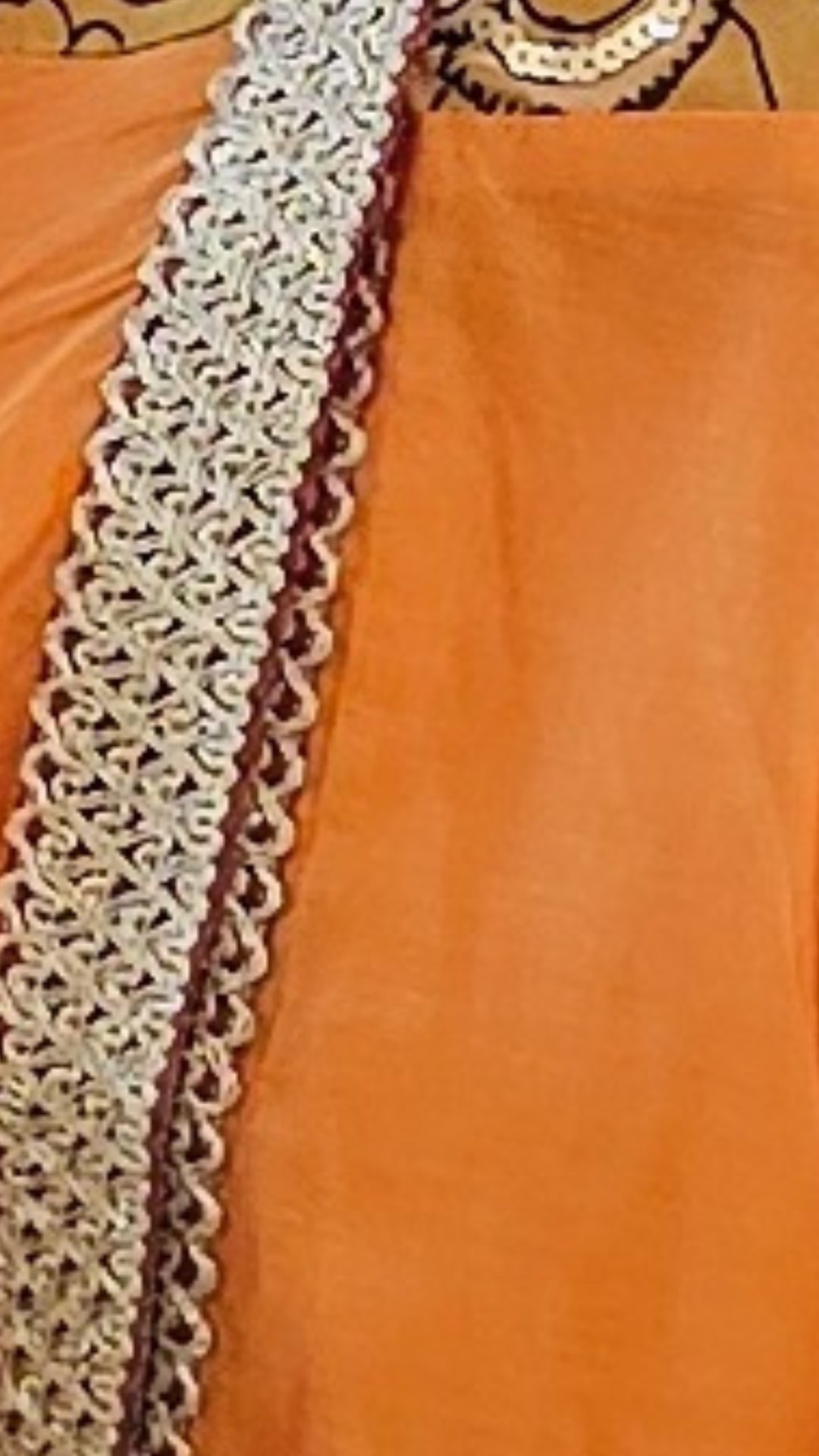 Orange Chendari Silk Co-ord Set With Pure Hand Painted Kalamkari and Embroidered Work