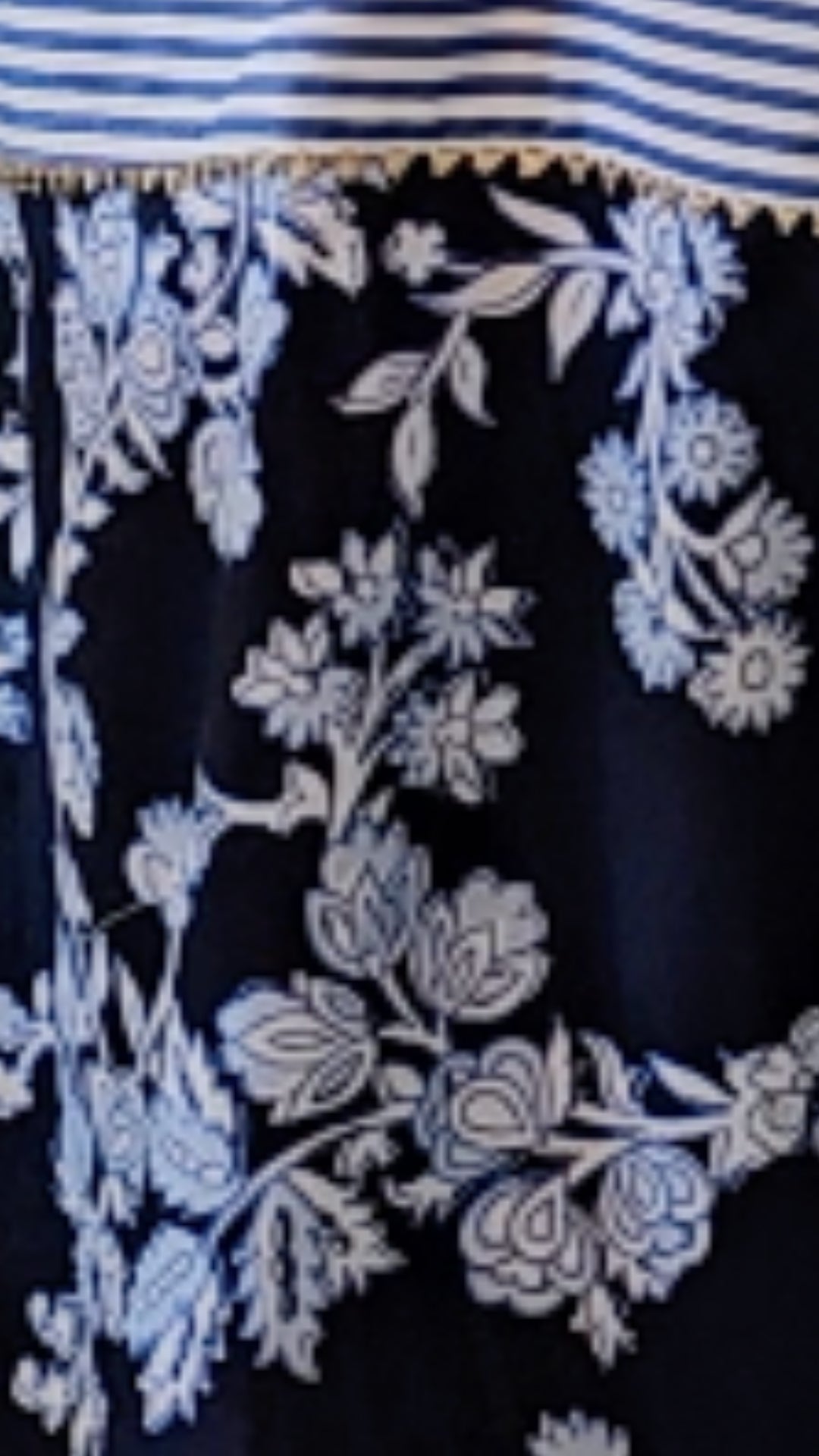 Blue and Red Stripe Semi Formal Fusion Garment