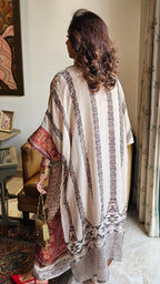 Crepe Jamawar Digital Print Outfit with Mirror & Sequins Embroidery