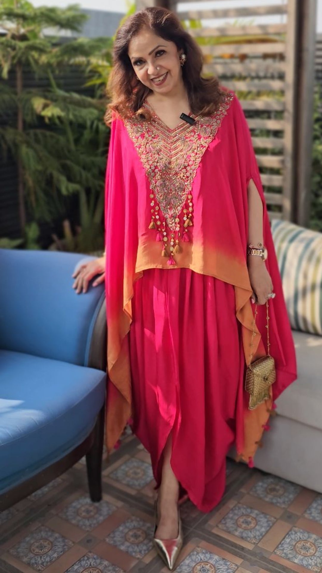 A Head Turner Combination Dyed 3 Piece Silk Outfit Fully Hand Embroidered