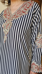 Beautiful Satin Crepe fully lined outfit with Arri & Mirror work