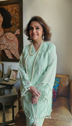 Adorable Mul Mul Co-ord set Trimmed with Stunning Lace Work