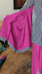 Beautiful Satin Crepe fully lined outfit with Arri & Mirror work