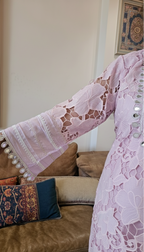 Beautiful Muslin Lace Co-ord set  trimmed with mirror & Pearl Work