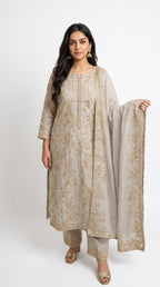 Showstopper Mul 3 piece set with Gold Zari & hand work