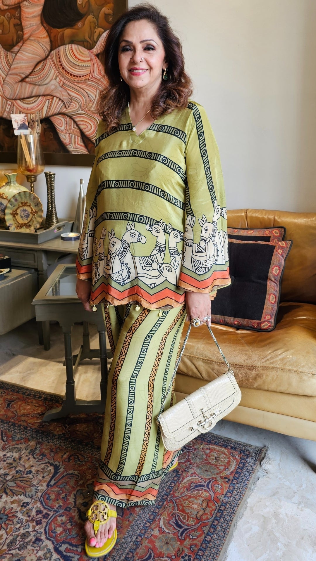 Stunning Bat Wing Style Crepe Silk Outfit With Digital Print