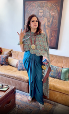 Blue Satin Silk Top and Bottom With Embroidery Work